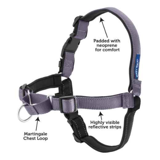 Picture of HARNESS CANINE EASY WALK DELUXE NO PULL Steel Grey - Medium