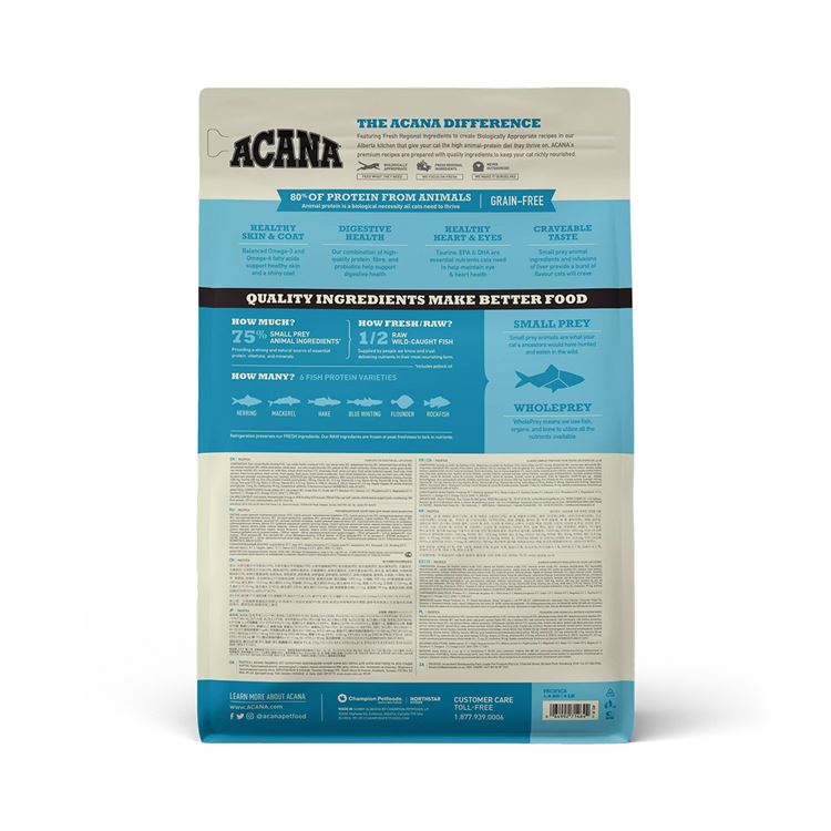 Picture of FELINE ACANA HIGHEST PROTEIN Pacifica Fish Dry Food - 1.8kg/4lb