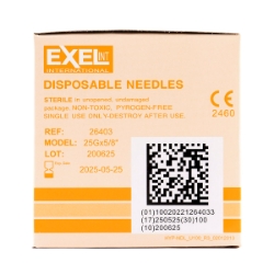 Picture of NEEDLE DISPOSABLE EXEL 25g x 5/8in (PH) - 100s