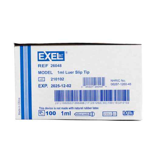 Picture of SYRINGE EXEL 1cc LS - 100s