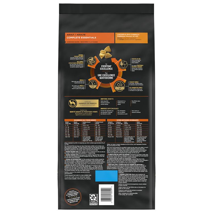 Picture of CANINE PRO PLAN ADULT SHREDDED BLEND CHICK & RICE - 15.9kg