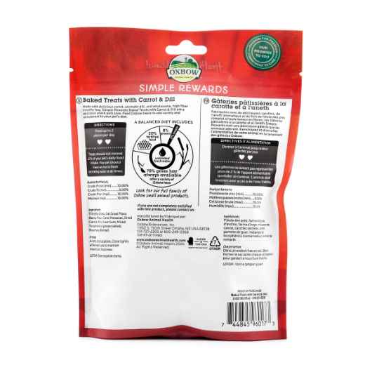 Picture of OXBOW SIMPLE REWARDS BAKED TREATS with CARROT & DILL - 85.05g/3oz