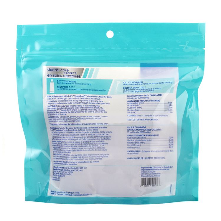 Picture of CET VEGGIEDENT FR3SH TARTAR CHEWS MEDIUM - 30s