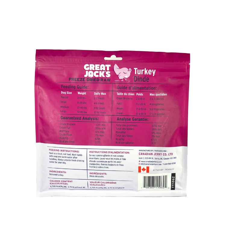 Picture of TREAT GREAT JACKS FREEZE DRIED RAW Turkey - 396g / 14oz