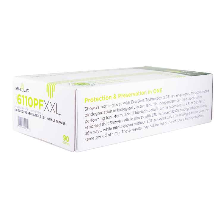 Picture of GLOVES EXAM SHOWA NITRILE BIODEGRADABLE GREEN XXLARGE - 90s(SU30)