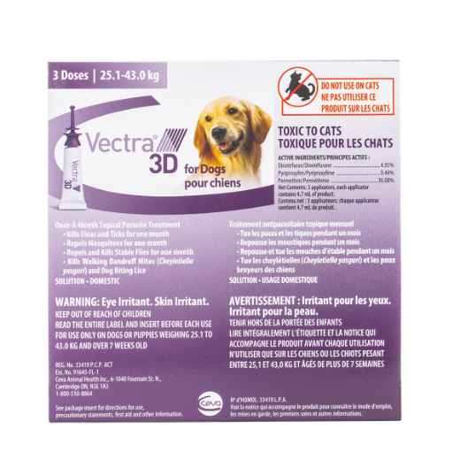Picture of VECTRA 3D FOR DOGS & PUPPIES 25.1 - 43kg - 3 doses (su12)