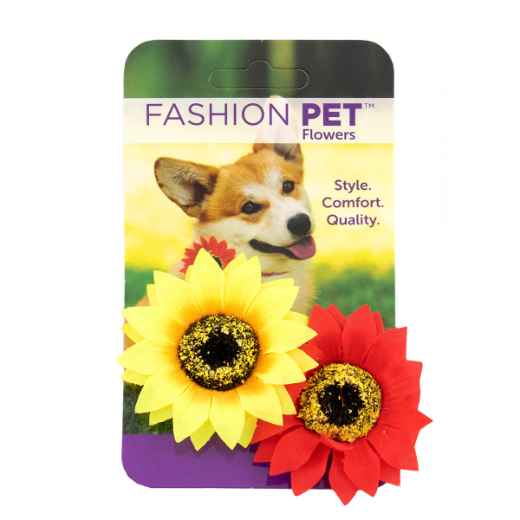 Picture of CANINE SUNFLOWER NECK WEAR 2 PACK RED & YELLOW - X Small/Small