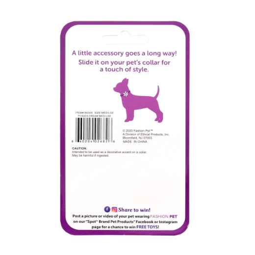 Picture of CANINE POSIE NECK WEAR CREAM  - Medium/Large