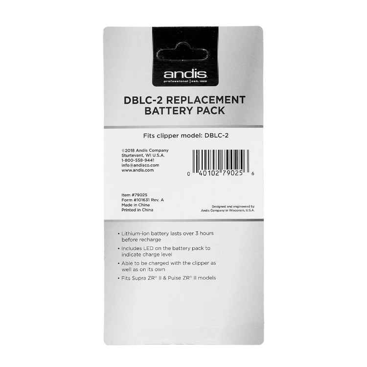 Picture of CLIPPER ANDIS PULSE ZR II Replacement DBLC2 Lithium Ion Battery 