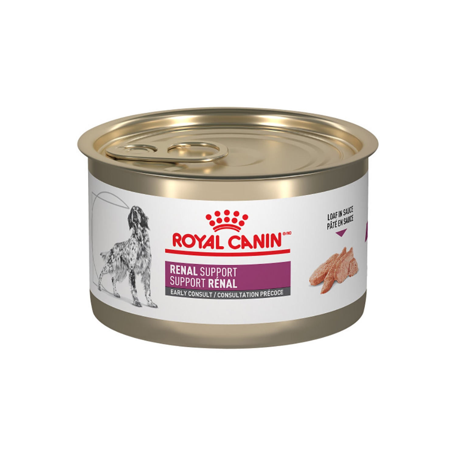 Picture of Royal Canin Veterinary Diet RENAL SUPPORT EARLY CONSULT Loaf Wet Dog Food - 24 X 150gm cans