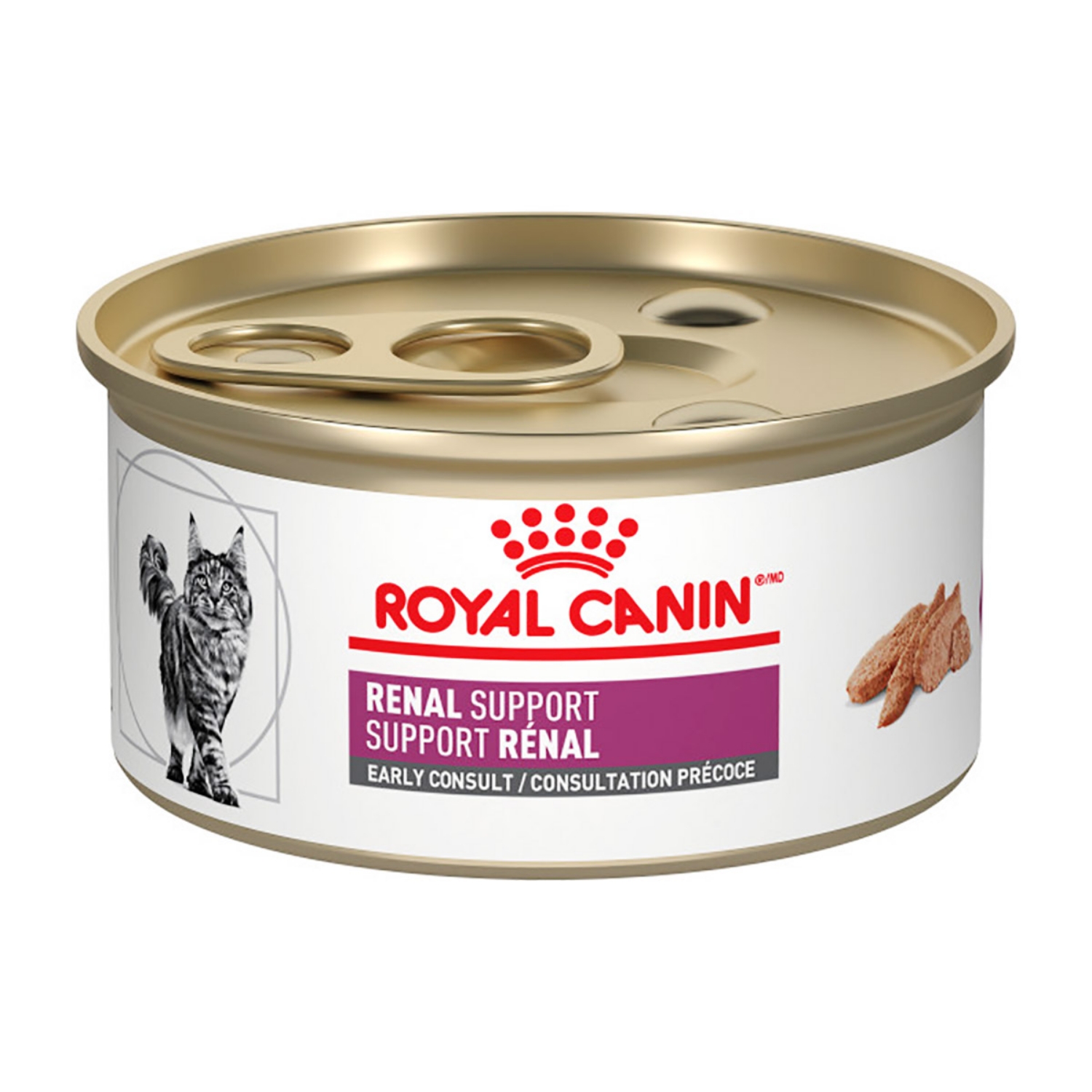 Picture of Royal Canin Veterinary Diet RENAL SUPPORT EARLY CONSULT Loaf Wet Cat Food - 24 X 85gm cans