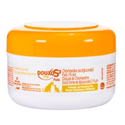 Picture of DOUXO S3 Pyo Pads | Chlorhexidine Antiseptic Skin Cleaning Wipes for Dogs & Cats - 30/jar 