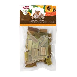 Picture of LIVING WORLD SMALL ANIMAL PAPAYA CHEWS Papaya Stalk Cubes (61108)- 20g