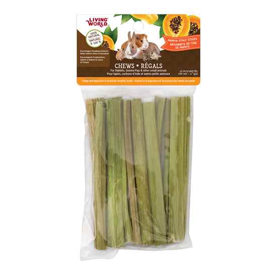 Picture of LIVING WORLD SMALL ANIMAL CHEWS Papaya Stalk Sticks (61106) - 10/bag