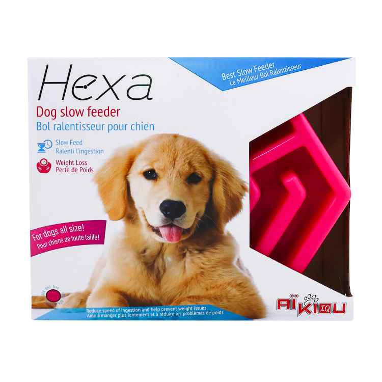 Picture of BOWL AIKIOU CANINE HEXA SLOW FEEDER - Pink