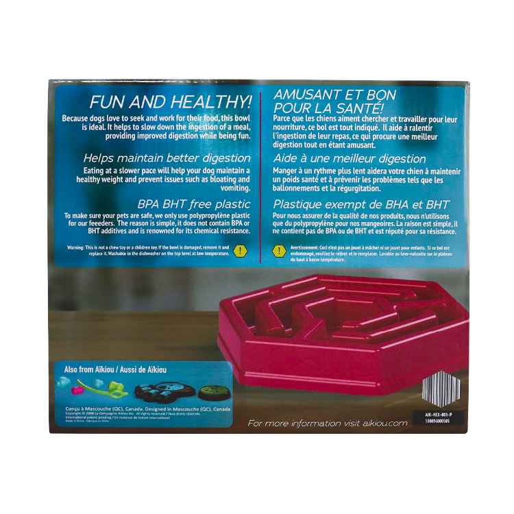 Picture of BOWL AIKIOU CANINE HEXA SLOW FEEDER - Pink
