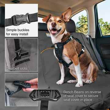 Picture of AUTO SEAT PROTECTOR KURGO Extended Wander Bench - Charcoal