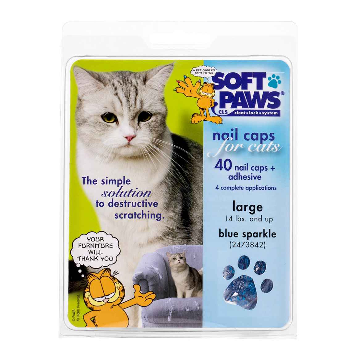 Picture of SOFT PAWS TAKE HOME KIT FELINE LARGE - Blue Sparkle