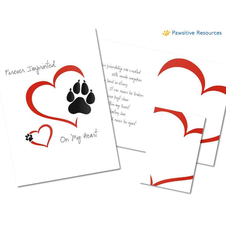 Picture of SYMPATHY CARD FOREVER IMPRINTED IN MY HEART w/ INSERT- 5/pk