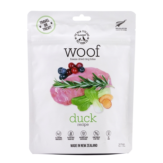 Picture of TREAT CANINE NZ NATURAL WOOF Duck - 50g/1.76oz