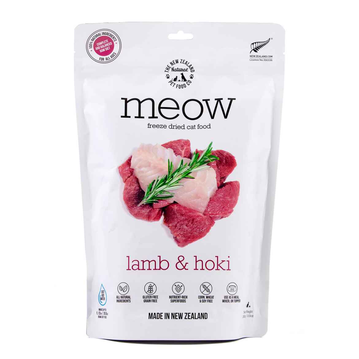 Picture of FELINE NZ NATURAL MEOW Lamb & Hoki FREEZE DRIED FOOD- 280g/9.9oz