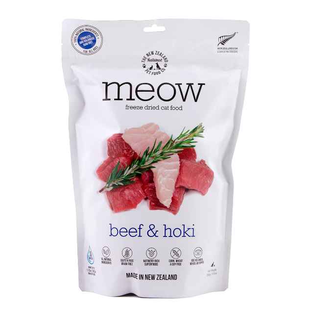 Picture of FELINE NZ NATURAL MEOW Beef & Hoki FREEZE DRIED FOOD- 280g/9.9oz