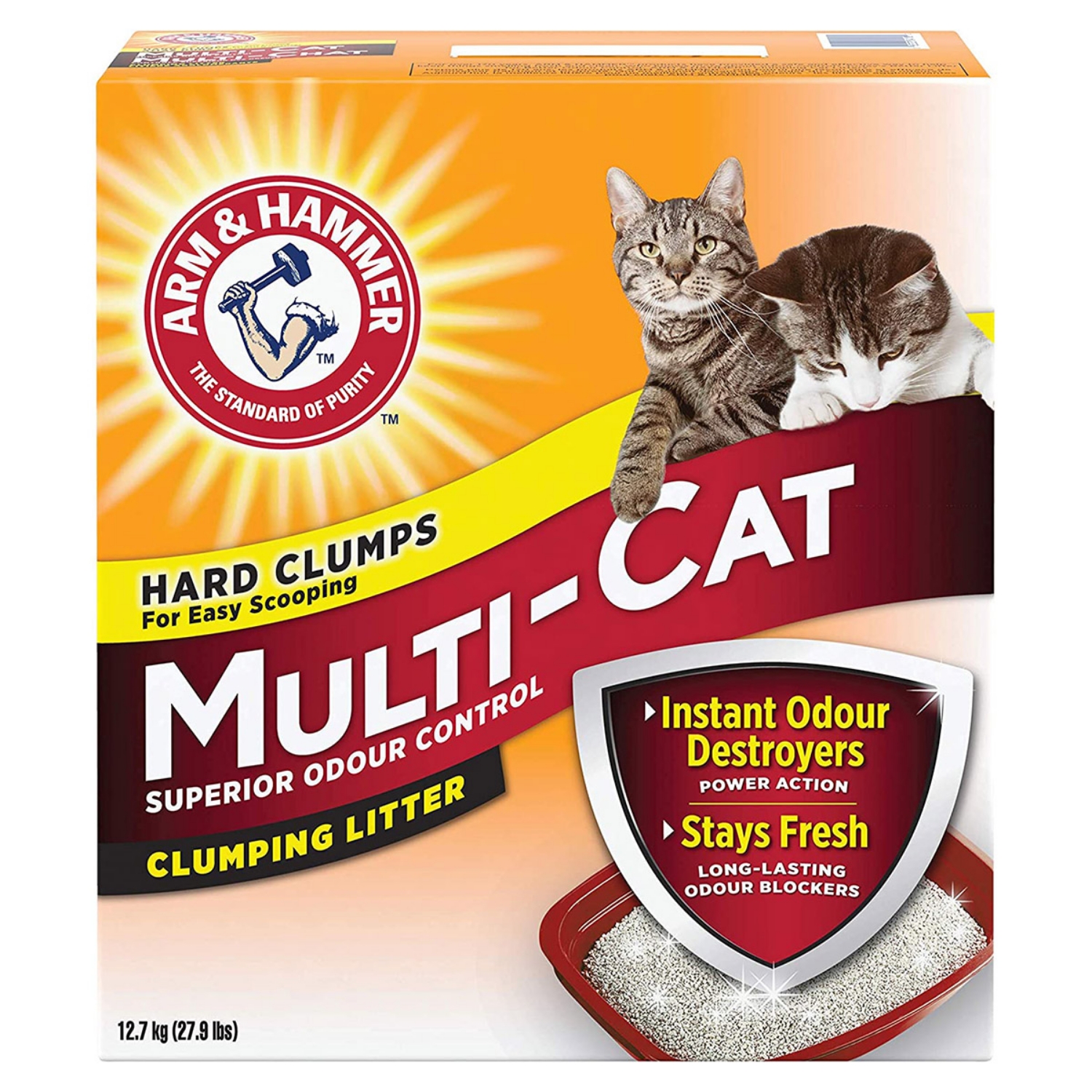 Picture of ARM & HAMMER Multi Cat Clumping Cat Litter – Low Tracking & Dust, Odorless - 12.7kg/27.9 Lb