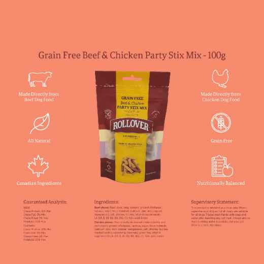 Picture of ROLLOVER BEEF & CHICKEN PARTY STIX MIX - 100g