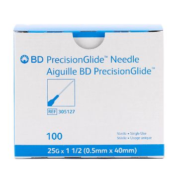 Show details for NEEDLE BD 25g x 1 1/2in - 100`s Picture of NEEDLE BD 25g x 1 1/2in - 100`s
