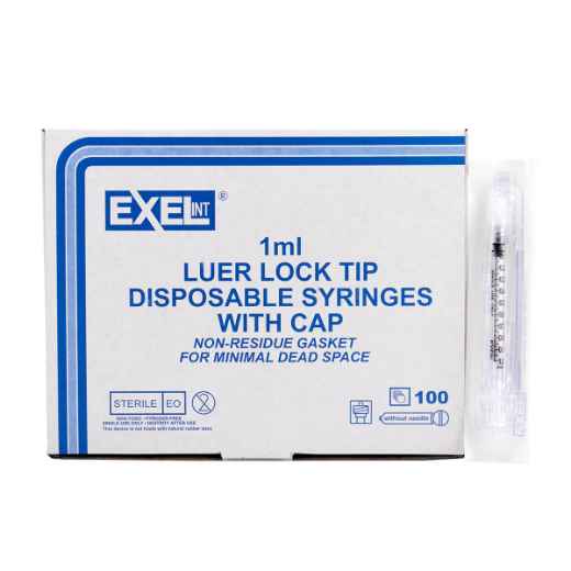 Picture of SYRINGE EXEL 1cc LL w/CAP - 100s