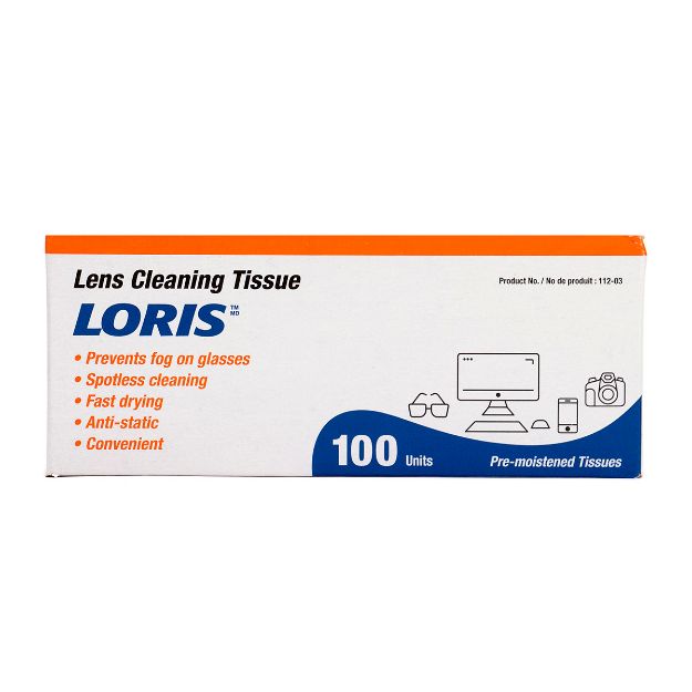 Picture of MICROSCOPE EYEGLASS LENS CLEANING WIPES - 100/box