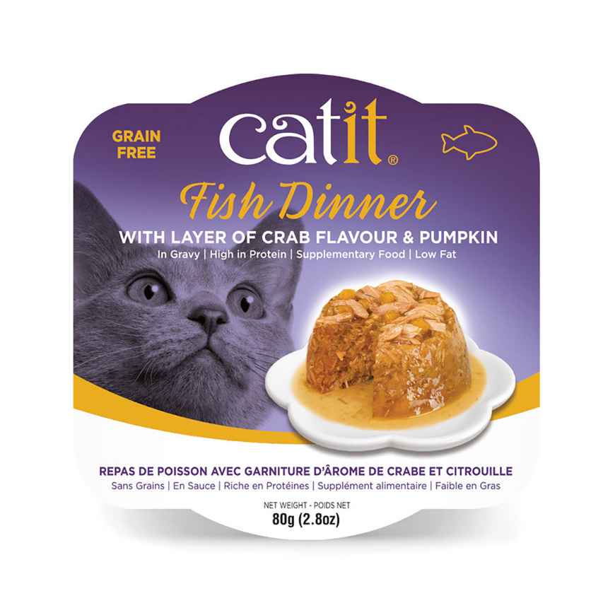 Picture of CATIT FISH DINNER WITH CRAB FLAVOR & PUMPKIN - 6 x 80g/2.8oz