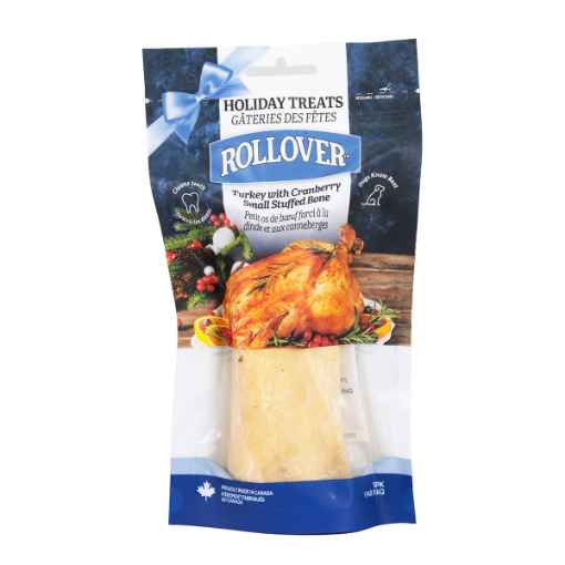 Picture of XMAS TREAT ROLLOVER TURKEY & CRANBERRY SMALL STUFFED BONE - 1/pk