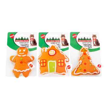 Picture of XMAS HOLIDAY FELINE SPOT CAT GINGERBREAD TOY Assorted - 4in