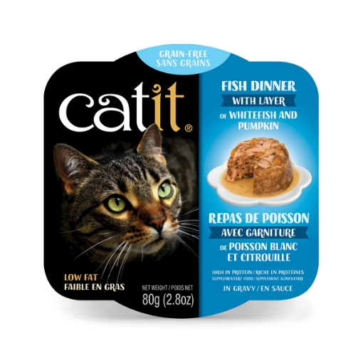 Picture of CATIT FISH DINNER WITH WHITEFISH & PUMPKIN - 6 x 80g