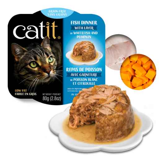 Picture of CATIT FISH DINNER WITH WHITEFISH & PUMPKIN - 6 x 80g