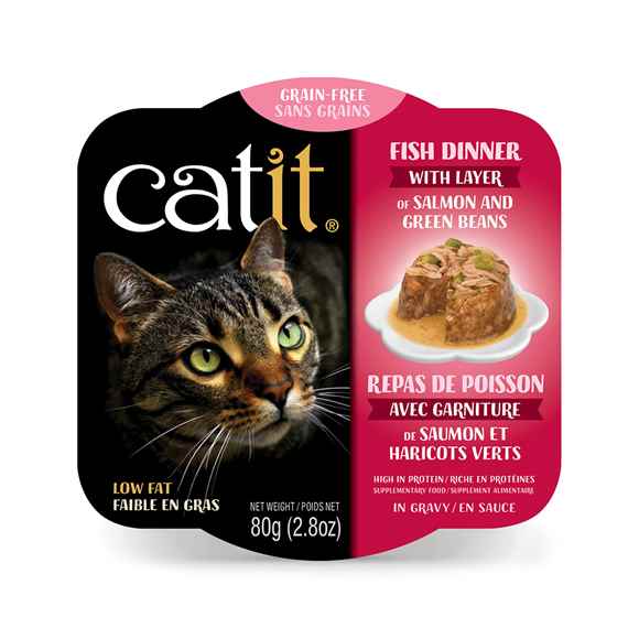 Picture of CATIT FISH DINNER WITH SALMON & GREEN BEANS - 6 x 80g