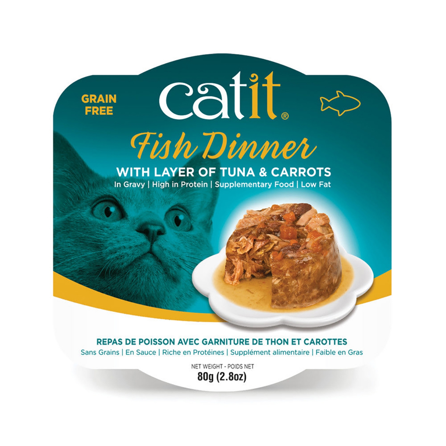 Picture of CATIT FISH DINNER WITH TUNA & CARROTS - 6 x 80g