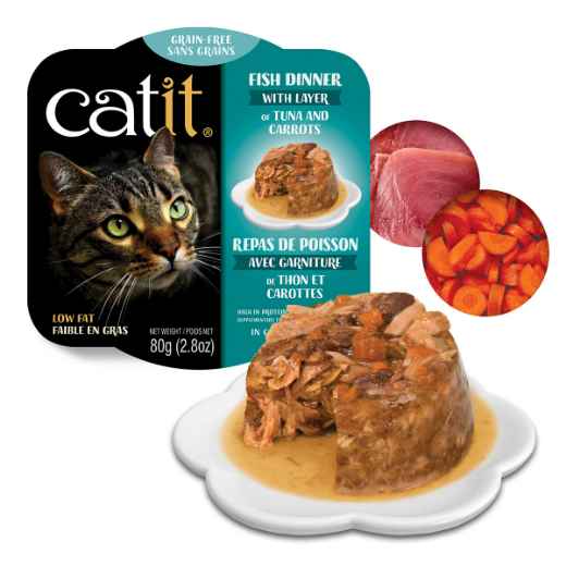 Picture of CATIT FISH DINNER WITH TUNA & CARROTS - 6 x 80g