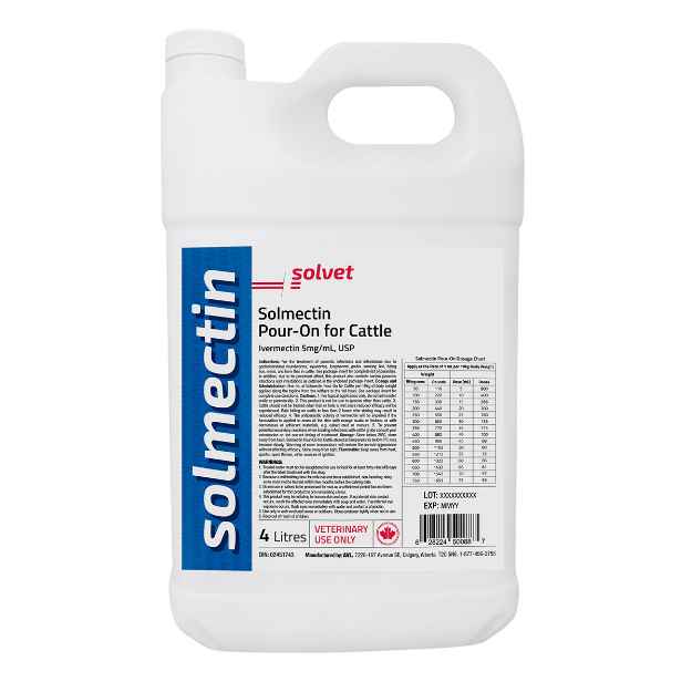 Picture of SOLMECTIN POUR ON FOR CATTLE 4L (su 8) (dg)