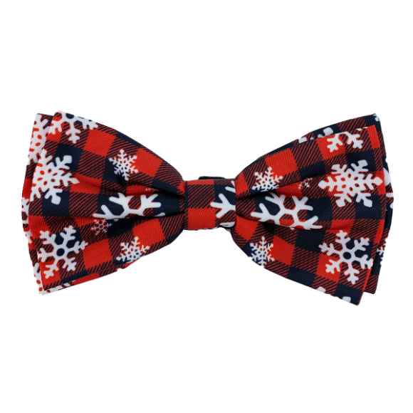 Picture of XMAS CANINE BOW TIE Buffalo & Snowflakes - X Large