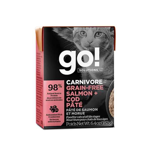 Picture of GO! CAT CARNIVORE GF Salmon & Cod Pate Tetra Pak - 24 x 182g/6.4oz