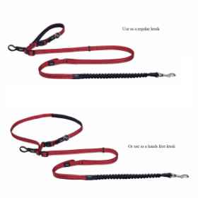 Show details for LEAD CANINE ROGZ UTILITY HANDS FREE Red - 1in x 4.9 - 6.9ft Picture of LEAD CANINE ROGZ UTILITY HANDS FREE Red - 1in x 4.9 - 6.9ft