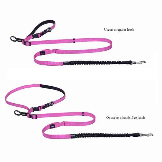 Picture of LEAD CANINE ROGZ UTILITY HANDS FREE Pink - 1in x 4.9 - 6.9ft