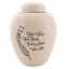 Show details for CREMATION URN CERAMIC WHITE "Wings were ready"with FEATHER and PAW PRINTS - Large Picture of CREMATION URN CERAMIC WHITE "Wings were ready"with FEATHER and PAW PRINTS - Large