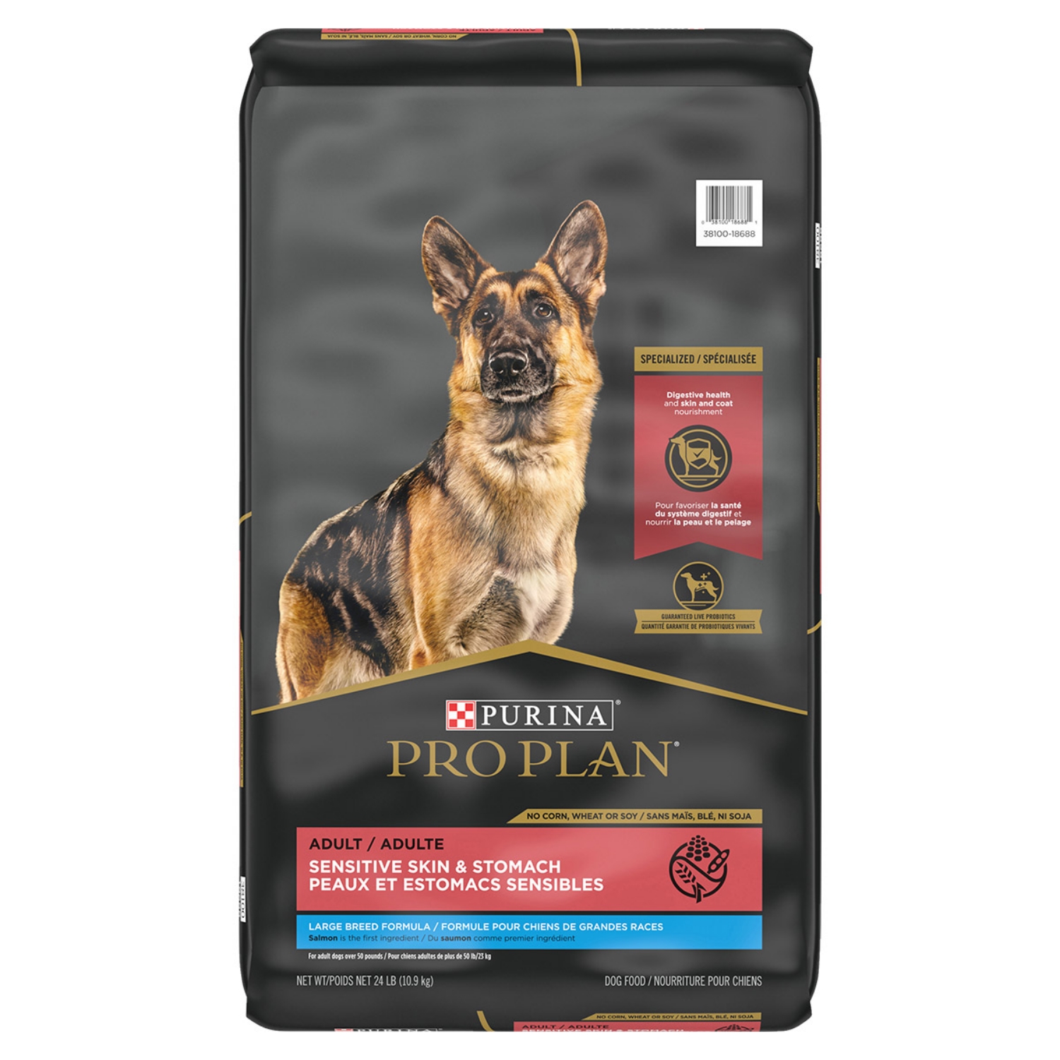 Picture of Purina Pro Plan Sensitive Adult Large Breed Skin/Stomach Salmon & Rice Formula Dry Dog Food  - 10.9kg