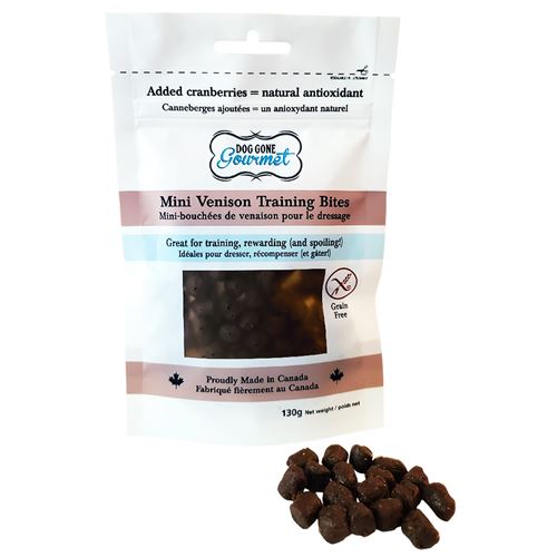 Picture of ROLLOVER DOG GONE GOURMET GF MINI VENISON TRAINING BITES - 130g