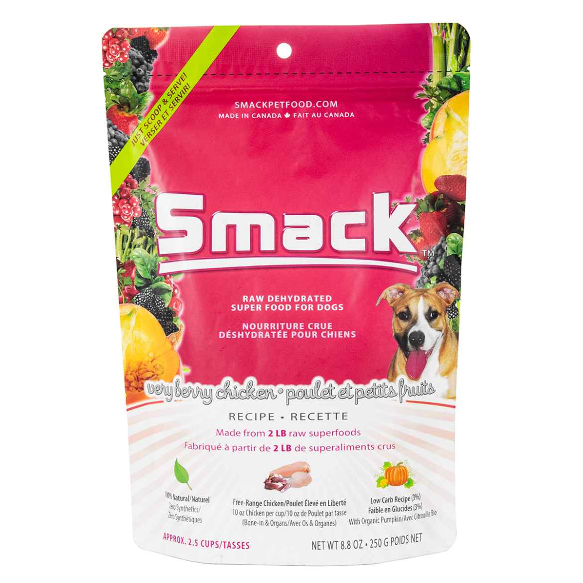 Picture of CANINE SMACK RAW SUPER FOOD DEHYDRATED Very Berry Chicken - 250g/8.8oz