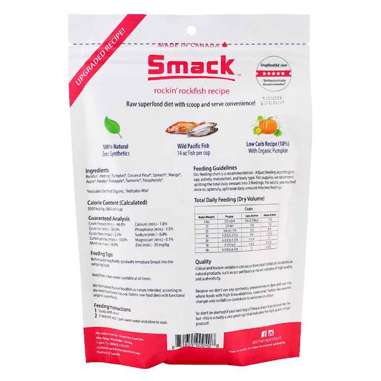 Picture of CANINE SMACK RAW SUPER FOOD DEHYDRATED Rockin Rockfish - 210g/7.4oz