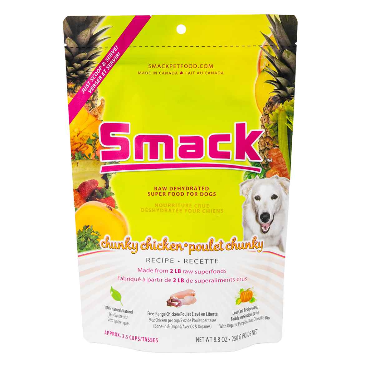 Picture of CANINE SMACK RAW SUPER FOOD DEHYDRATED Chunky Chicken - 250g/8.8oz